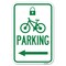 Signmission Parking With Lock Cycle & Left Arrow Symbol Heavy-Gauge Alum. Sign, 12" x 18", A-1218-23474 A-1218-23474 - alternate 1